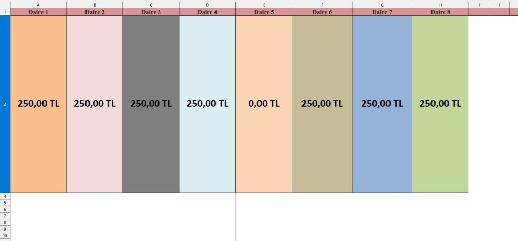 Aidat Çizelgesi Excel