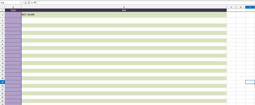 Aidat Çizelgesi Excel